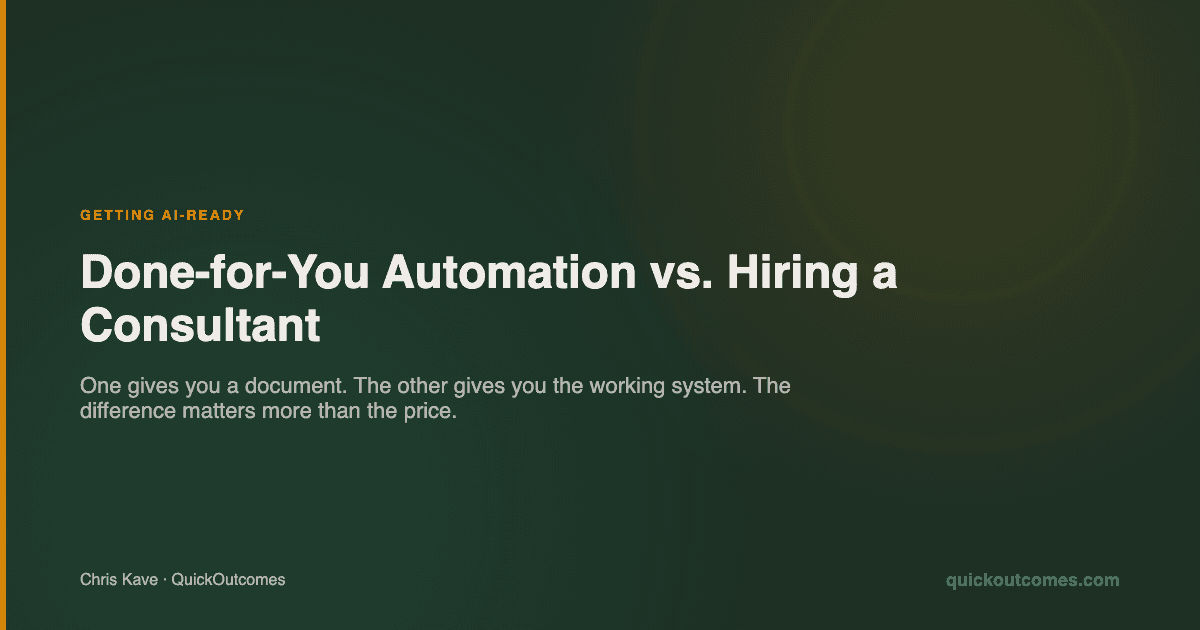 Automation Consultant vs. Done-for-You: What's the Real Difference?
