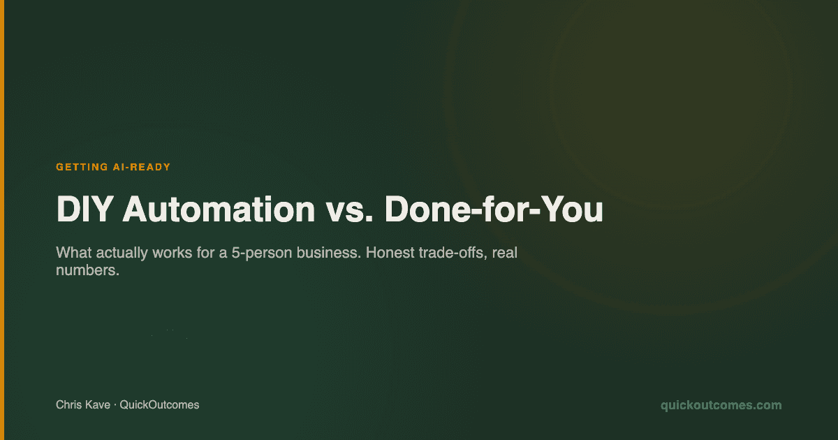 DIY Automation vs. Done-for-You: What Actually Works for a 5-Person Business