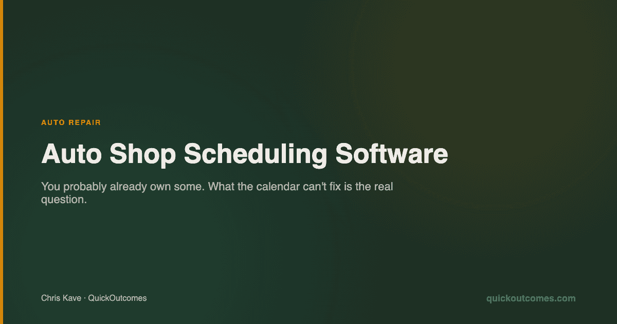 Auto Shop Scheduling Software: What the Calendar Doesn't Fix