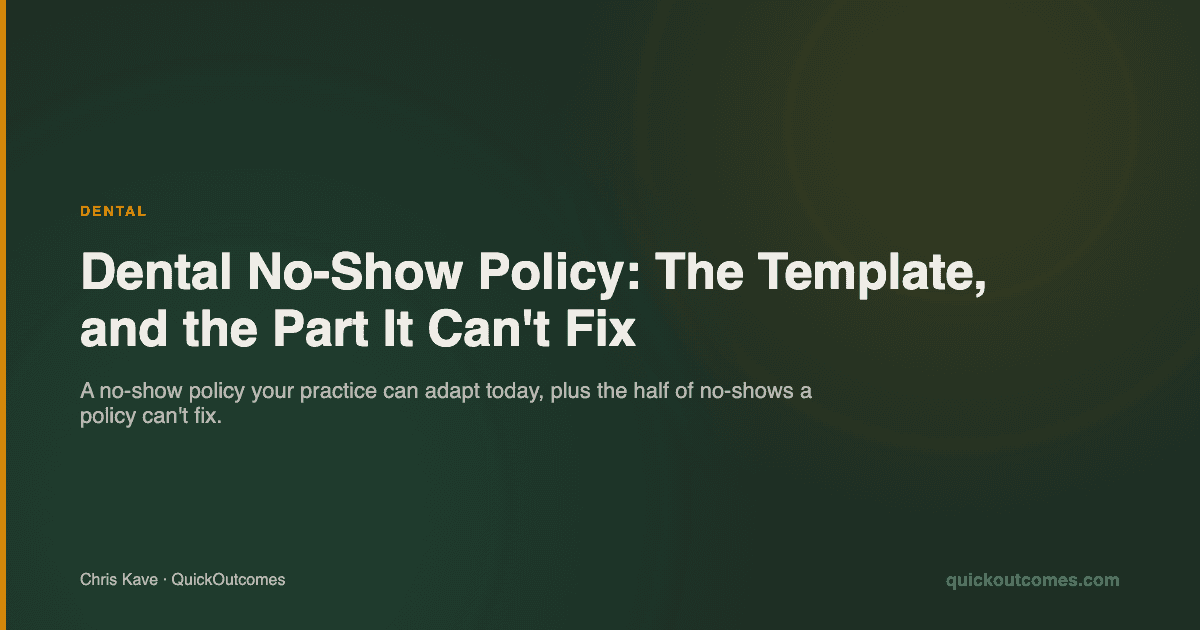 Dental Office No-Show Policy: A Template and the Part It Can't Fix