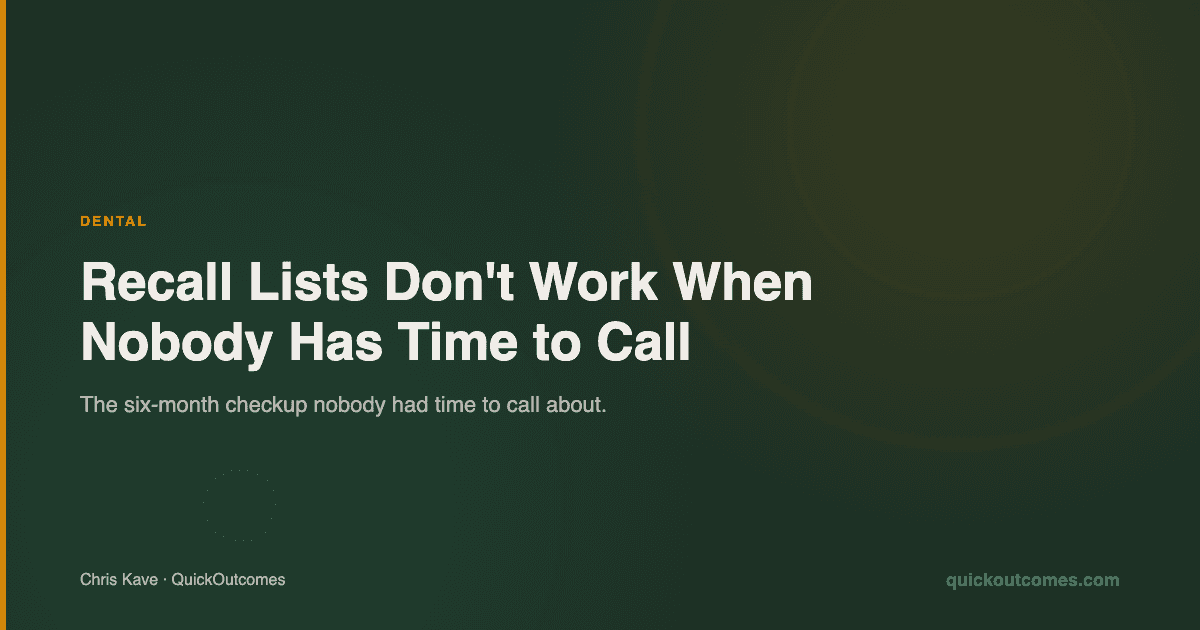 Recall Lists Don't Work When Nobody Has Time to Call