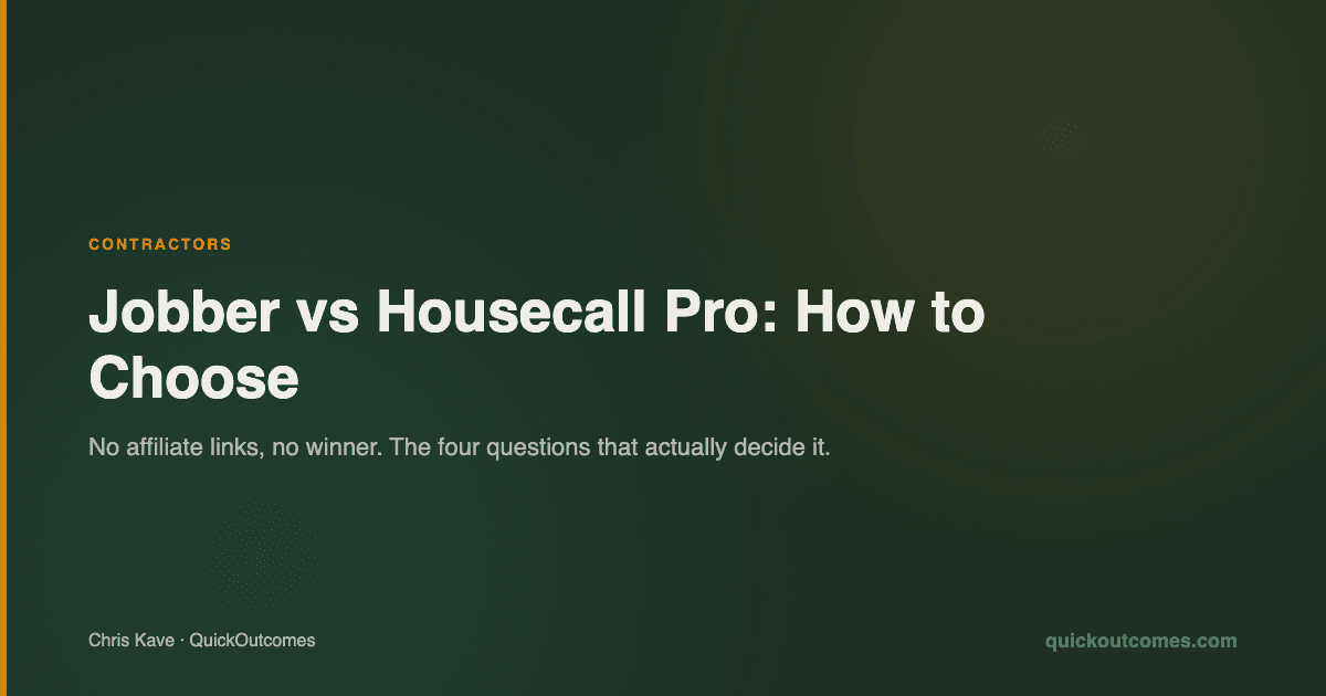 Jobber vs Housecall Pro: How a One-Truck Shop Should Actually Choose