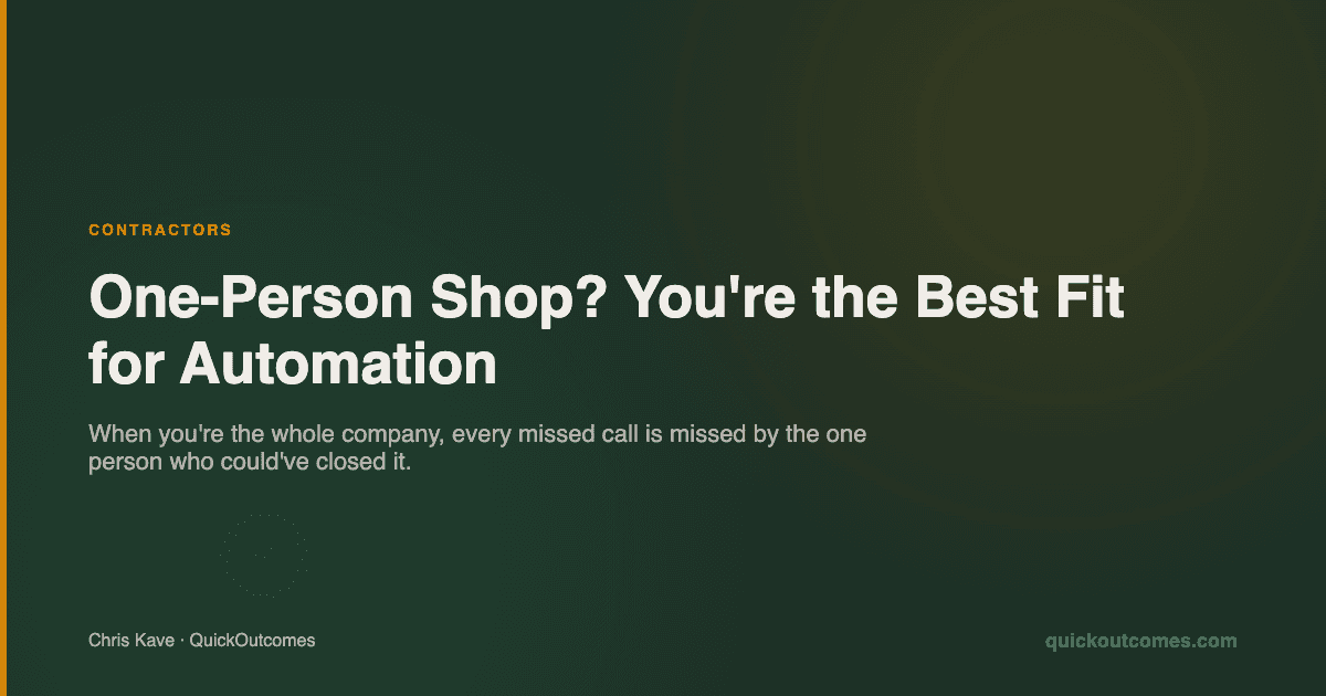 One-Person Contractor Shop? Here's Why You're the Best Fit for Automation